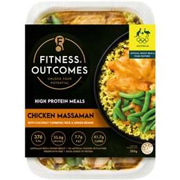 Fitness Outcomes Chicken Massaman With Coconut Turmeric Rice & Green Beans 350g