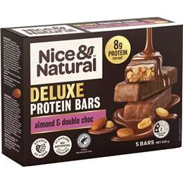 Nice & Natural Deluxe Protein Almond & Double Choc 5 Pack 200g