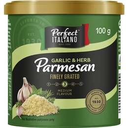 Perfect Italiano Garlic & Herb Parmesan Finely Grated 100g