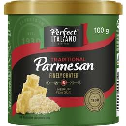 Perfect Italiano Grated Parmesan Cheese Finely Grated 100g