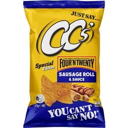 Cc's Four'n Twenty Corn Chips Sausage Roll & Sauce 175g