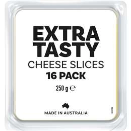 White Label Extra Tasty Cheese Slices 16 Pack 250g