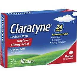 Claratyne Hayfever Allergy Relief Antihistamine Tablets 10 Pack