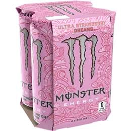 Monster Energy Ultra Strawberry Dreams  500ml X 4 Pack