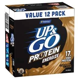 Sanitarium Up&go Protein Energize Drink Caramel 250ml X 12 Pack