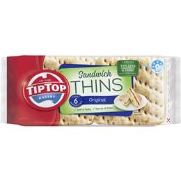 Tip Top Bakery Sandwich Thins Original Bread  6 Pack