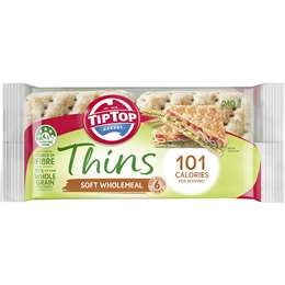 Tip Top Bakery Sandwich Thins Wholemeal Bread  6 Pack