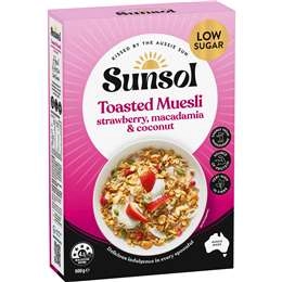 Sunsol Toasted Muesli Strawberry, Macadamia & Coconut 500g