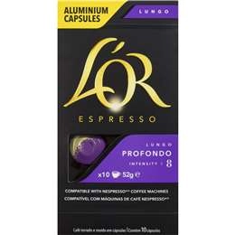 L'or Espresso Lungo Profondo Intensity 8 Coffee Capsules 10 Pack