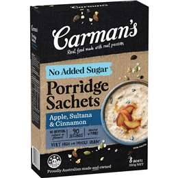 Carman's Porridge Sachets Apple, Sultana & Cinnamon 8 Pack