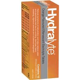 Hydralyte Effervescent Electrolyte Tablets Orange 10 Pack