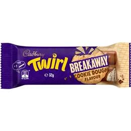 Cadbury Twirl Breakaway Cookie Dough Milk Chocolate Bar 32g