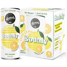 Remedy Sodaly Yuzu Lemon  250ml X 4 Pack