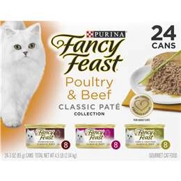 Purina Poultry & Beef Classic Pate Gourmet Cat Food Tins 85g X 24 Case