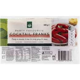 Woolworths Cocktail Frankfurts  500g