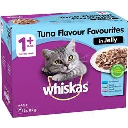 Whiskas Adult 1 + Years Wet Cat Food Tuna Favourites In Jelly 85g X 12 Pack