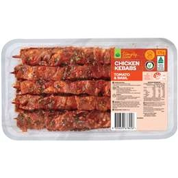 Woolworths Simply Cook Chicken Kebab Tomato Basil 375g