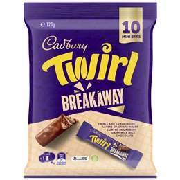 Cadbury Twirl Halloween Chocolate Breakaway Mini Bars 12 Pack 120g