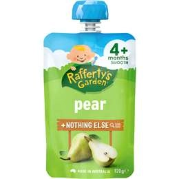 Rafferty's Garden Pear Puree & Nothing Else Baby Food Pouch 4+ Months 120g