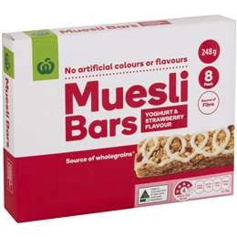 Woolworths Muesli Bars Yoghurt & Strawberry 248g 8 Pack