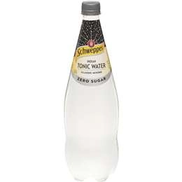 Schweppes Zero Sugar Classic Mixers Indian Tonic Water Bottle 1.1l