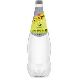 Schweppes Zero Sugar Lime Infused Mineral Water Bottle 1.1l