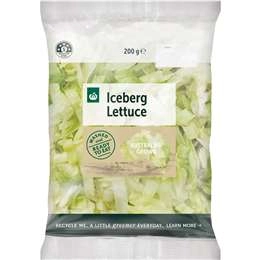 Woolworths Lettuce Iceberg Shredded Lettuce 200g