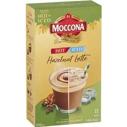 Moccona Hot/iced Hazelnut Latte Sachets 8 Pack