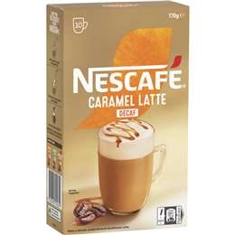 Nescafe Caramel Latte Decaf Coffee Sachets 10 Pack