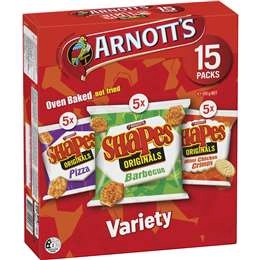 Arnott's Shapes Multipack Cracker Biscuits Variety 15 Pack