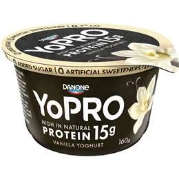 Yopro Danone High Protein Yoghurt No Added Sugar Vanilla 160g