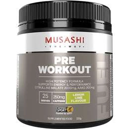 Musashi Pre Workout Lemon Lime  225g