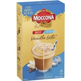 Moccona Iced/hot Vanilla Latte Sachets 8 Pack