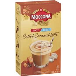 Moccona Hot/iced Salted Caramel Latte  8 Pack