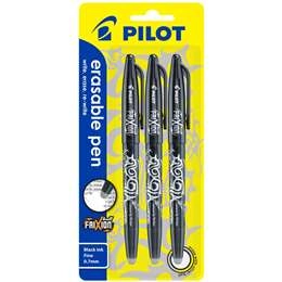 Pilot Frixion Ball Erasable Gel Pen 0.7mm Black 3 Pack