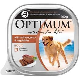 Optimum Grain Free Kangaroo & Vegetables Wet Dog Food Tray 100g