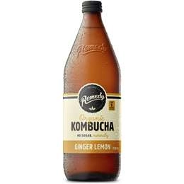 Remedy Organic Kombucha Ginger Lemon  750ml