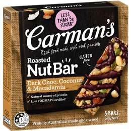 Carman's Nut Bars Dark Chocolate, Coconut & Macadamia 5 Pack