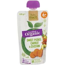 Macro Organic Baby Food Sweet Potato Carrot & Zucchini 120g