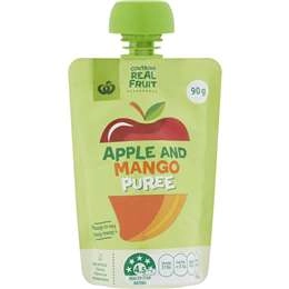 Woolworths Puree In Pouch Apple & Mango 90g