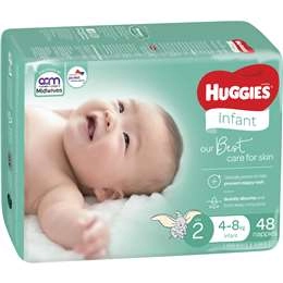 Huggies Infant Nappies Size 2 48 Pack