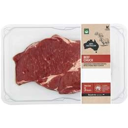 Woolworths Beef Chuck Steak Medium  350g - 800g