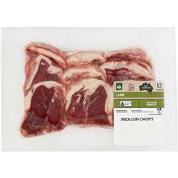 Woolworths Lamb Midloin Chops Large 800g - 1kg