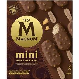 Magnum Mini Dulce De Leche Frozen Dessert Sticks 6 Pack