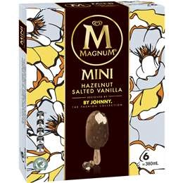 Magnum Mini Ice Cream Hazlenut Salt Vanilla 6 Pack 360ml