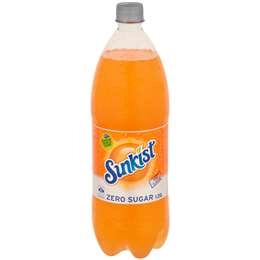 Sunkist Zero Sugar Orange Soft Drink Bottle Sugar Free 1.25l