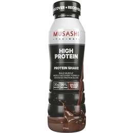 Musashi High Protein Shake Chocolate, 99% Fat Free, 375ml