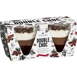 Toscano Double Choc Mousse Twin 60g X2 Pack