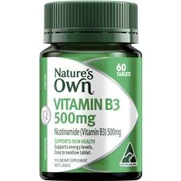 Nature's Own Vitamin B3 500mg Vitamin B Tablets For Energy 60 Pack