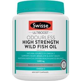 Swisse Ultiboost Odourless High Strength Wild Fish Oil 400 Pack